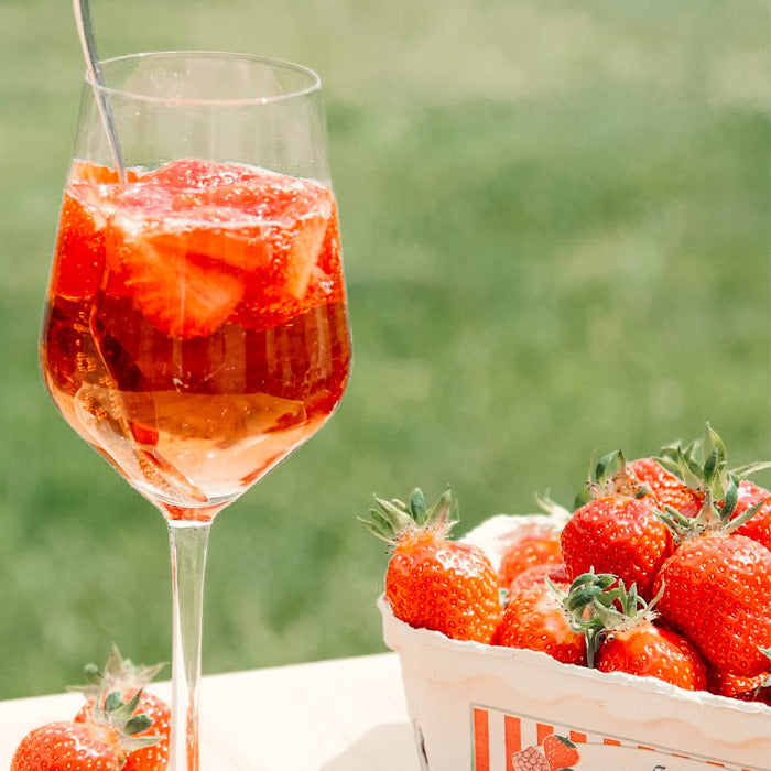 Erdbeer Secco im Glas